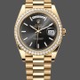 Super Clone Men's Rolex Day‑Date-228348RBR 0043, 40mm, Black Diamond Dial, Diamond Bezel, Men’s Black