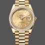 Super Clone Men's Rolex Day-Date-228348RBR, 40mm, Champagne Index Dial, Diamond Bezel, Men’s Champagne