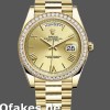 Super Clone Men's Rolex Day-Date-228348RBR, 40mm, Champagne Roman Dial, Diamond Bezel, Men’s Champagne