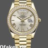 Super Clone Men's Rolex Day‑Date-228348RBR, 40mm, Silver Roman Dial, Diamond Bezel, Men’s Silver