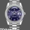 Super Clone Men's Rolex Day‑Date-228349RBR, 40mm, Blue Roman Dial, Diamond Bezel, Men’s Blue