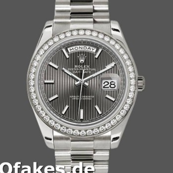Super Clone Men's Rolex Day-Date-228349RBR, 40mm, Dark Rhodium Dial, Diamond Bezel, Men’s Dark Rhodium