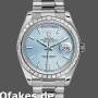 Super Clone Men's Rolex Day-Date-228396TBR, 40mm, Ice Blue Diagonal Motif Dial, Diamond Bezel, Men’s Ice Blue