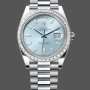 Super Clone Men's Rolex Day-Date-228396TBR, 40mm, Ice Blue Diamond Dial, Diamond Bezel, Men’s Ice Blue Dial