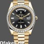 Super Clone Men's Rolex Day-Date-228398TBR, 40mm, Black Diamond Dial, Diamond Bezel, Men’s Black