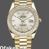 Super Clone Men's Rolex Day-Date-228398TBR, 40mm, Silver Diagonal Motif Dial, Diamond Bezel, Men’s Silver