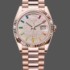 Super Clone Unisex's Rolex Day Date 36-m128396TBR 0019, Diamond Bezel, Ice Blue Roman Dial, Ice Blue Dial