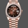Super Clone Unisex's Rolex Day Date 36-128236 0009, Fluted Bezel, Platinum Bracelet, Ice Blue