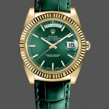 Super Clone Unisex's Rolex Day Date 36-m128399TBR 0019, White Gold, Diamond Bezel, White Dial, White