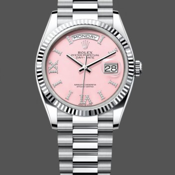 Super Clone Unisex's Rolex Day Date 36-M128236 0020, White Gold, Blue Ombre Dial, Blue Ombre Dial