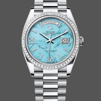 Super Clone Men's Rolex Day Date 40-M228236 0024, White Gold, Blue Ombre Dial, Blue Ombre Dial
