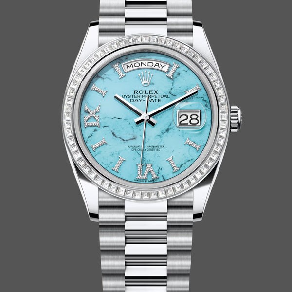 Super Clone Men's Rolex Day Date 40-M228236 0024, White Gold, Blue Ombre Dial, Blue Ombre Dial