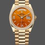 Super Clone Men's Rolex Day Date 36-M128345RBR 0068, Everose Gold, Diamonds Bezel, Oyster, Green & Blue