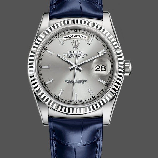 Super Clone Unisex's Rolex Day Date 36-m128236 0017, Platinum, White Dial, President Bracelet, White