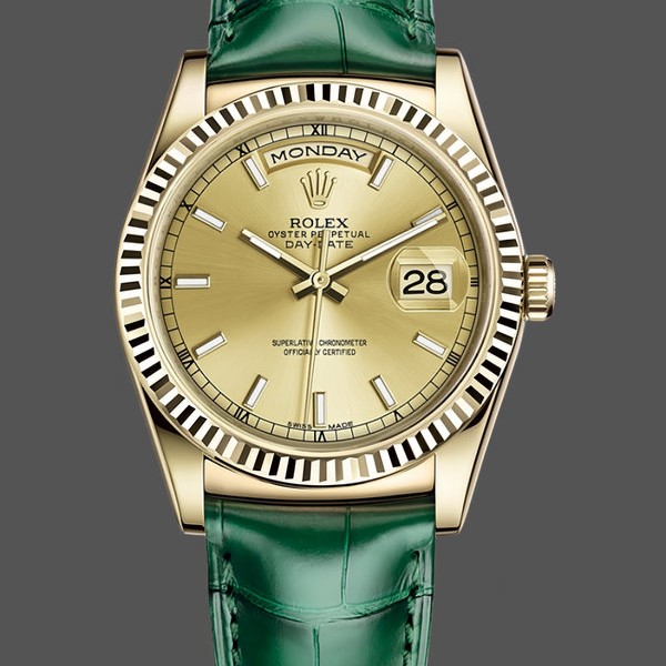 Super Clone Unisex's Rolex Day Date 36-m128399TBR 0019, White Gold, Diamond Bezel, White Dial, White