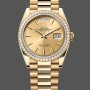 Super Clone Unisex's Rolex Day Date 36-m128239 0059, White Gold, White Dial, Fluted Bezel, President, White