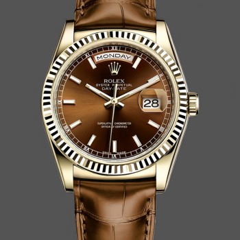 Super Clone Unisex's Rolex Day Date 36-128396TBR 0004, Platinum, Diamonds Bezel, Silver