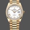 Super Clone Unisex's Rolex Day Date 36-m128239 0059, White Gold, White Dial, Fluted Bezel, President, White