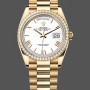 Super Clone Unisex's Rolex Day Date 36-m128239 0059, White Gold, White Dial, Fluted Bezel, President, White