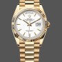 Super Clone Unisex's Rolex Day-Date 36mm Unisex-128238 0081-Fluted Bezel-White Index Dial White
