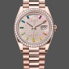 Super Clone Unisex's Rolex Day Date 36-m128396TBR 0005, Platinum, Mother‑of‑Pearl Dial, Diamond Bezel, President, MOP Dial