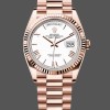Super Clone Men's Rolex Day Date 40-M228236 0003, Platinum, Black Dial, Men’s Black
