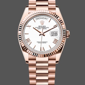 Super Clone Men's Rolex Day Date 40-M228236 0003, Platinum, Black Dial, Men’s Black