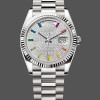 Super Clone Unisex's Rolex Day Date 36-128239 0016, White Gold, Pave Rainbow Diamond Dial, Diamond Dial