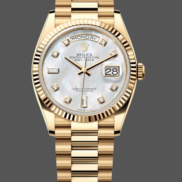 Super Clone Unisex's Rolex Day Date 36-M128236 0020, White Gold, Blue Ombre Dial, Blue Ombre Dial