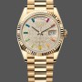 Super Clone Unisex's Rolex Day Date 36-m128396TBR 0005, Platinum, Mother‑of‑Pearl Dial, Diamond Bezel, President, MOP Dial