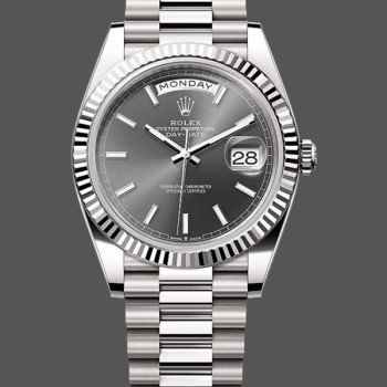 Super Clone Men's Rolex Day‑Date 40-M228239 0060, 18K White Gold, Slate Dial, Men’s Grey Dial