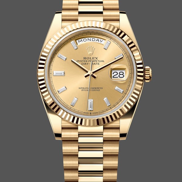 Super Clone Men's Rolex Day‑Date 40-m228238 0005, Yellow Gold, Champagne Dial, Champagne Dial