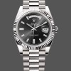 Super Clone Men's Rolex Day-Date-228239 0005, 40mm, Black Diamond Dial, Fluted Bezel, Men’s Black