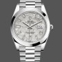 Super Clone Men's Rolex Day‑Date 40-228206 0036, Platinum, Meteorite Baguette Dial, Men’s Meteorite Dial