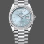 Super Clone Men's Rolex Day Date 36-M128235 0085, Everose Gold, Blue Green Dial, Oyster, Blue Green
