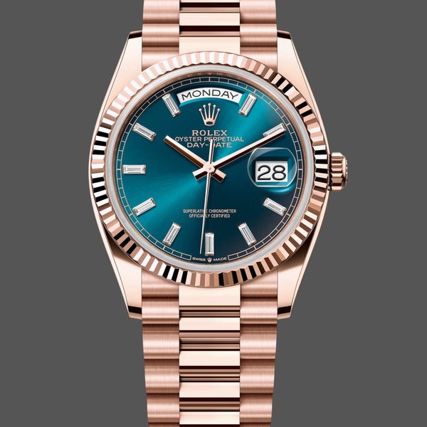 Super Clone Unisex's Rolex Day Date 36-128238 0132, Champagne Dial, Yellow Gold Bracelet, Champagne