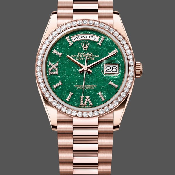Super Clone Unisex's Rolex Day Date 36-128238 0132, Champagne Dial, Yellow Gold Bracelet, Champagne