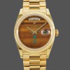 Super Clone Women's Rolex Day‑Date 36-36mm, Sapphire Mirror, Tiger’s Eye Dial, President, Yellow Dial