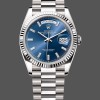 Super Clone Unisex's Rolex Day Date 36-m128236 0023, 36mm, Bright Blue Diamond‑Set Dial, Fluted Bezel, President, Blue