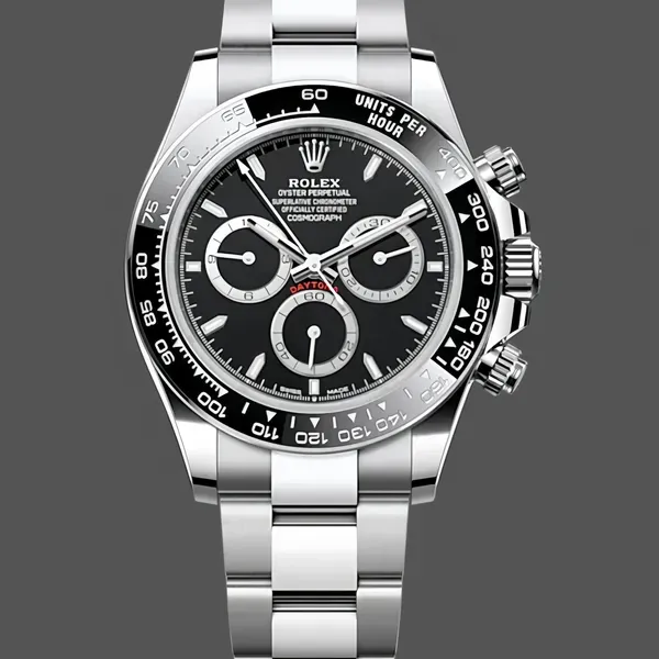 Super Clone Men's Rolex Cosmograph Daytona 40MM Oystersteel M126500LN - 2024 Edition Black