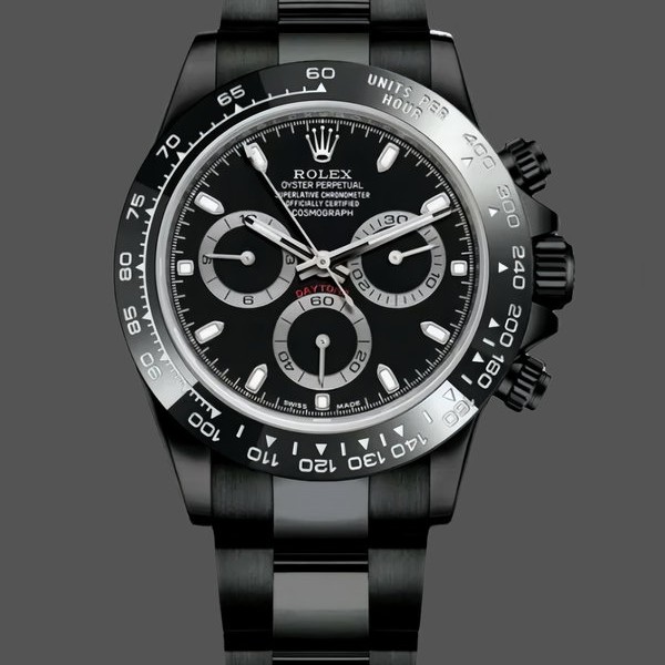 Super Clone Men's Rolex Cosmograph Daytona 116500LN Carbon Black Limited Edition Black Dial