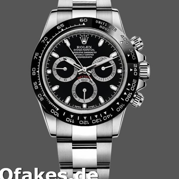 Super Clone Men's Rolex Cosmograph Daytona 40mm Men's-116500LN-Ceramic Bezel-Black Dial Black