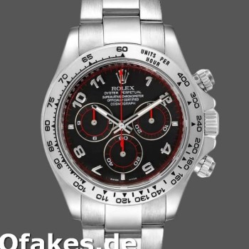 Super Clone Men's Rolex Cosmograph Daytona-116509, 40mm, White Gold, Black Arabic Dial, Men’s Black