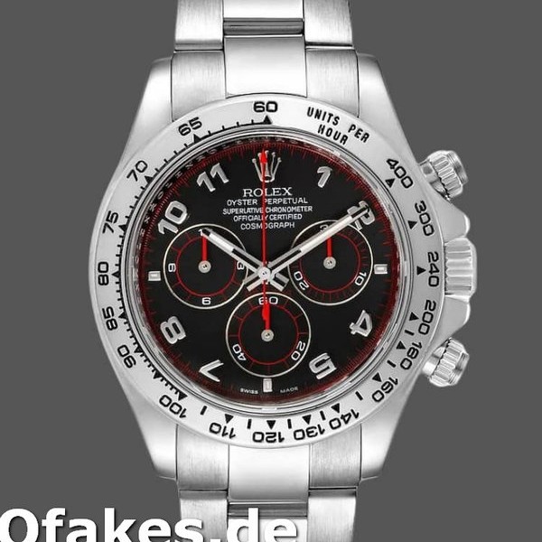 Super Clone Men's Rolex Cosmograph Daytona-116509, 40mm, White Gold, Black Arabic Dial, Men’s Black
