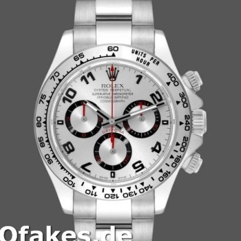 Super Clone Men's Rolex Cosmograph Daytona-116509, 40mm, White Gold, Silver Arabic Dial, Men’s Silver