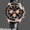 Super Clone Men's Rolex Cosmograph Daytona 40mm Men's-116515-Leather Strap-Black Dial Black