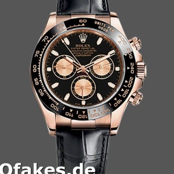 Super Clone Men's Rolex Cosmograph Daytona 40mm Men's-116515-Leather Strap-Black Dial Black
