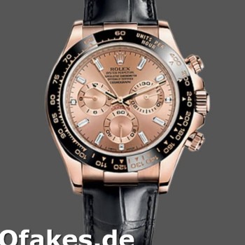 Super Clone Men's Rolex Cosmograph Daytona 40mm Men's-116515LN-Leather Strap-Pink Dial Pink