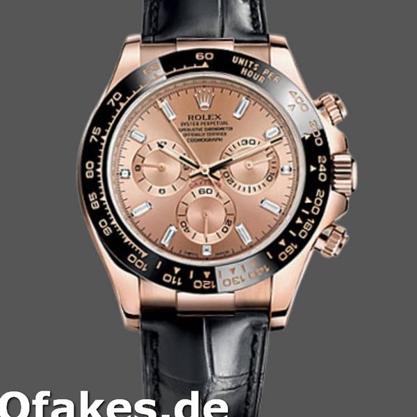 Super Clone Men's Rolex Cosmograph Daytona 40mm Men's-116515LN-Leather Strap-Pink Dial Pink