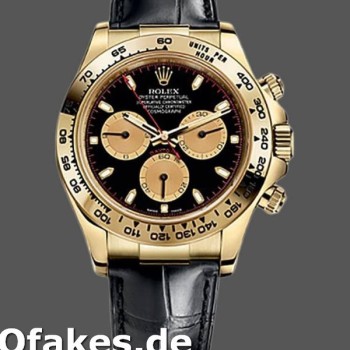 Super Clone Men's Rolex Cosmograph Daytona 40mm Men's-116518-Black & Champagne Dial Black<br />